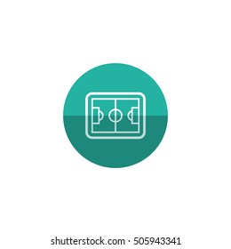 Soccer field icon in flat color circle style. Sport competition 
