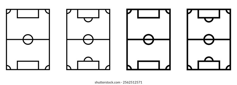 Soccer field icon. Football field icon. Outline football field icon, perfect for app interfaces.