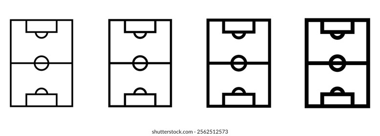 Soccer field icon. Football field icon. Outline football field icon, perfect for app interfaces.