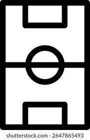 Soccer field icon with line and simple style

