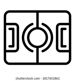 Soccer field icon. Outline soccer field vector icon for web design isolated on white background