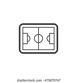 Soccer field icon in single color. Sport competition team side line