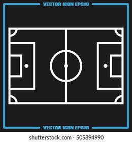 Soccer field  icon vector EPS 10, abstract sign flat design,  illustration modern isolated badge for website or app - stock info graphics