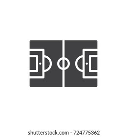 Soccer field icon vector, filled flat sign, solid pictogram isolated on white. Football symbol, logo illustration.