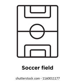 Soccer field icon vector isolated on white background, Soccer field transparent sign , sign and symbols in thin linear outline style