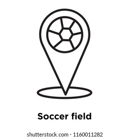 Soccer field icon vector isolated on white background, Soccer field transparent sign , sign and symbols in thin linear outline style
