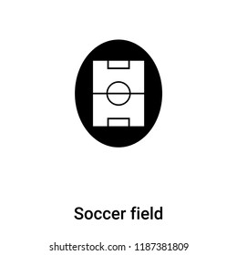 Soccer field icon vector isolated on white background, logo concept of Soccer field sign on transparent background, filled black symbol