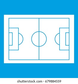 Soccer field icon white isolated on blue background vector illustration