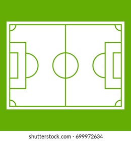 Soccer field icon white isolated on green background. Vector illustration