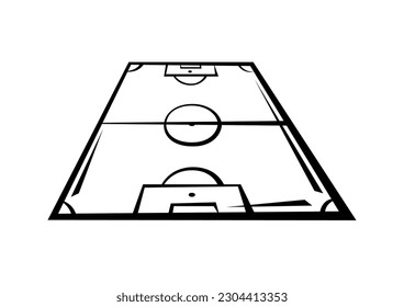 Soccer field illustration. Football club symbol. Sport object in cartoon style.