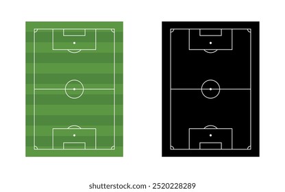 Ilustração de campo de futebol. Layout de campo de futebol para jogos