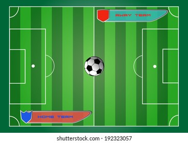 soccer field with info of team name