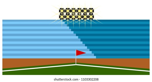Soccer field inside a stadium