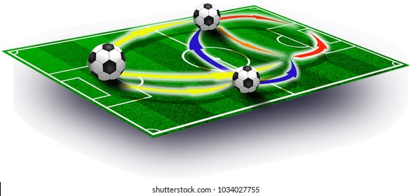 Soccer field isolated,vector illustration 
