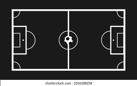 Soccer field isolated,vector illustration