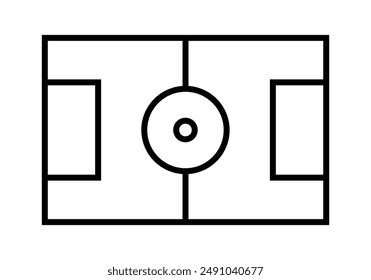 Soccer field layout black icon