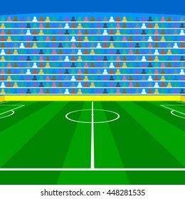 Soccer field with Line and Grass Texture, vector illustration
