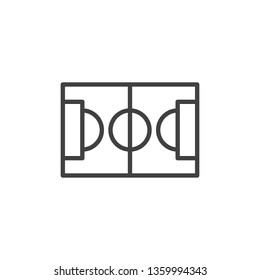 Soccer field line icon. Football field linear style sign for mobile concept and web design. Soccer stadium outline vector icon. Symbol, logo illustration. Pixel perfect vector graphics