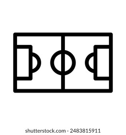 soccer field line icon illustration vector graphic. Simple element illustration vector graphic, suitable for app, websites, and presentations isolated on white background