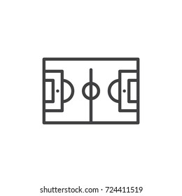 Soccer field line icon, outline vector sign, linear style pictogram isolated on white. Football symbol, logo illustration. Editable stroke