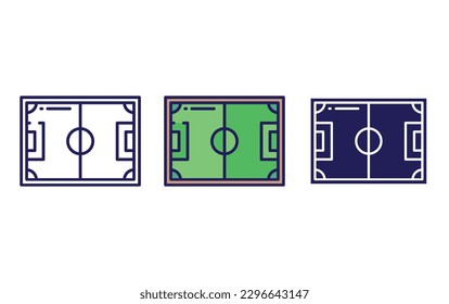 Soccer Field line and solid illustration icon