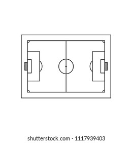 Soccer field line vector, isolate on white background.