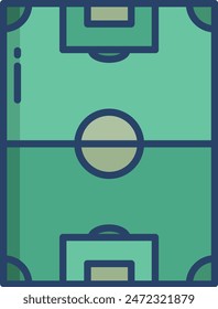 Soccer Field linear color vector illustration