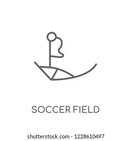Soccer field linear icon. Modern outline Soccer field logo concept on white background from Sport collection. Suitable for use on web apps, mobile apps and print media.
