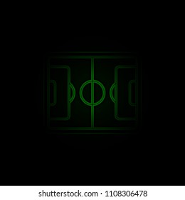 Soccer field marking logo, empty stadium icon, green grass, football lawn, web game graphics element. Playground vector illustration.