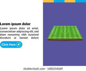 soccer field and modern banner design. Soccer invitation football sports