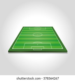 Soccer field on tablet screen - vector