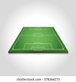 Soccer field on tablet screen - vector