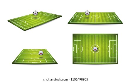 Campo de fútbol de fondo blanco