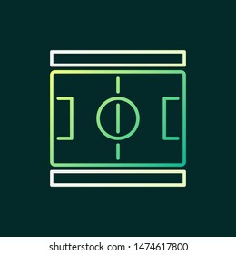 Soccer Field outline colored icon - vector Football Pitch linear concept sign or logo on dark background