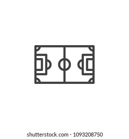 Soccer field outline icon. linear style sign for mobile concept and web design. Football field simple line vector icon. Symbol, logo illustration. Pixel perfect vector graphics