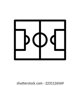 Soccer Field outline icon. Sports strategy symbol. Football field icon design suitable for mobile app, website and designer need. Vector isolated illustration