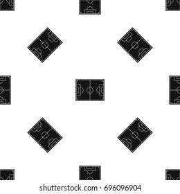 Soccer field pattern repeat seamless in black color for any design. Vector geometric illustration