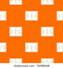 Soccer field pattern repeat seamless in orange color for any design. Vector geometric illustration
