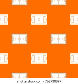 Soccer field pattern repeat seamless in orange color for any design. Vector geometric illustration