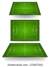 Soccer field with perspective. Vector EPS10 illustration. 