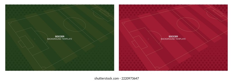 Soccer field perspective view vector background. European football field illustration. 