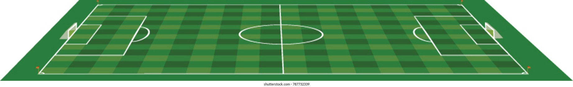 Soccer field perspective view. vector illustration