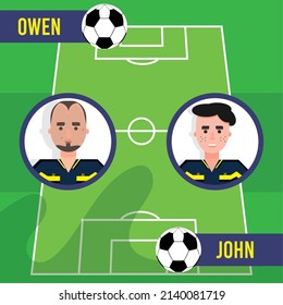 Campo de fútbol con posiciones de jugador Vector