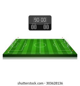 Soccer field with scoreboard,vector