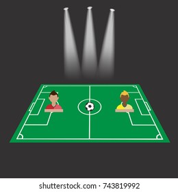 Soccer field with scoreboard,vector