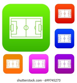 Soccer field set icon in different colors isolated vector illustration. Premium collection
