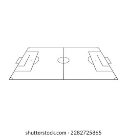 Soccer field side view. Football Field in Perspective. The standard layout of the playing area. 