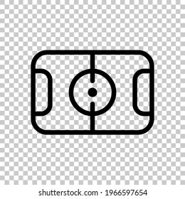 Soccer field, simple icon of football. Black editable linear symbol on transparent background