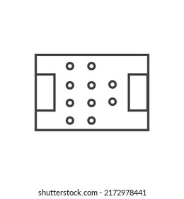 Soccer field simple linear symbolic icon