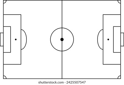 Soccer field in sketch black and white